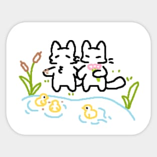 park kitties Sticker